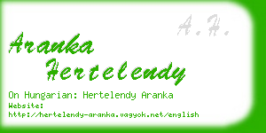 aranka hertelendy business card